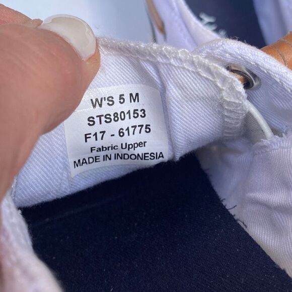 Sperry Bahama II Oxford SHIRT White Canvas Boat Shoe Size 5 NEW - Picture 7 of 9